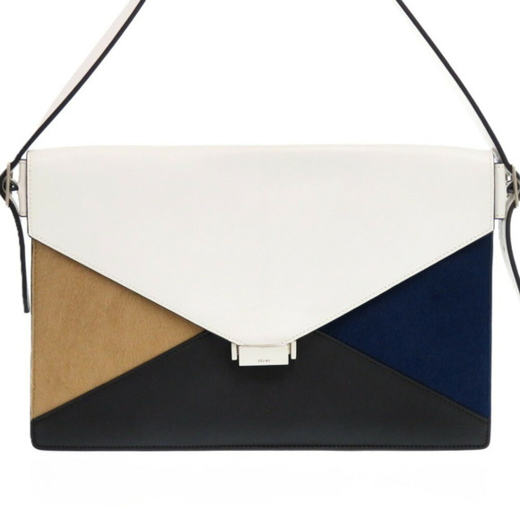 CELINE Black Diamond Leather Shoulder Bag - Picture 1 of 11